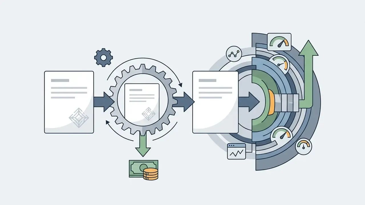 Document processing pipeline showing cost factors and risk metrics for AI Watermarking Explained