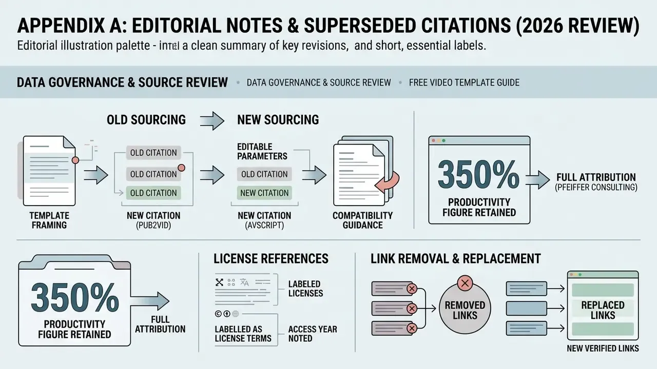 Diagram showing the process of updating citations, license references, and web links for documentation