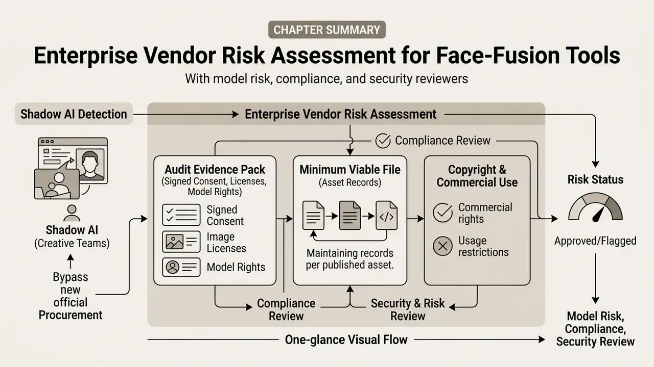 Flowchart showing the compliance and risk assessment process for evaluating internal AI software tools
