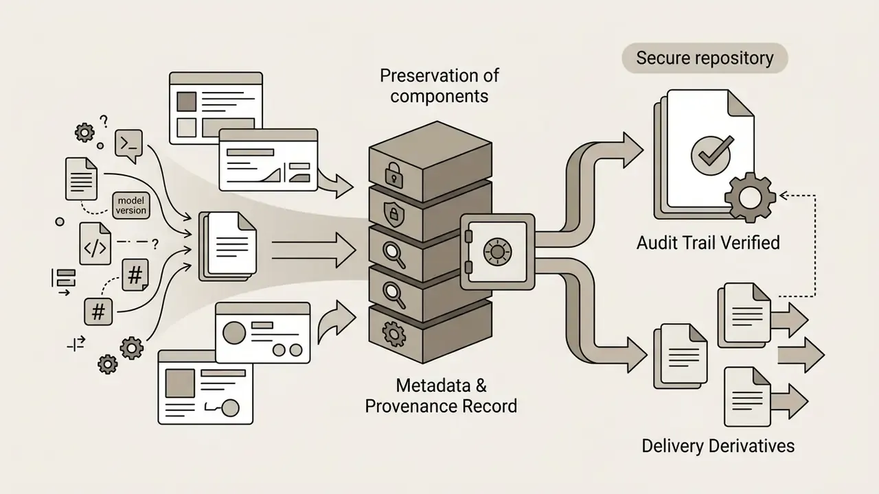 System for gathering metadata and provenance records into a secure repository for auditing and file delivery
