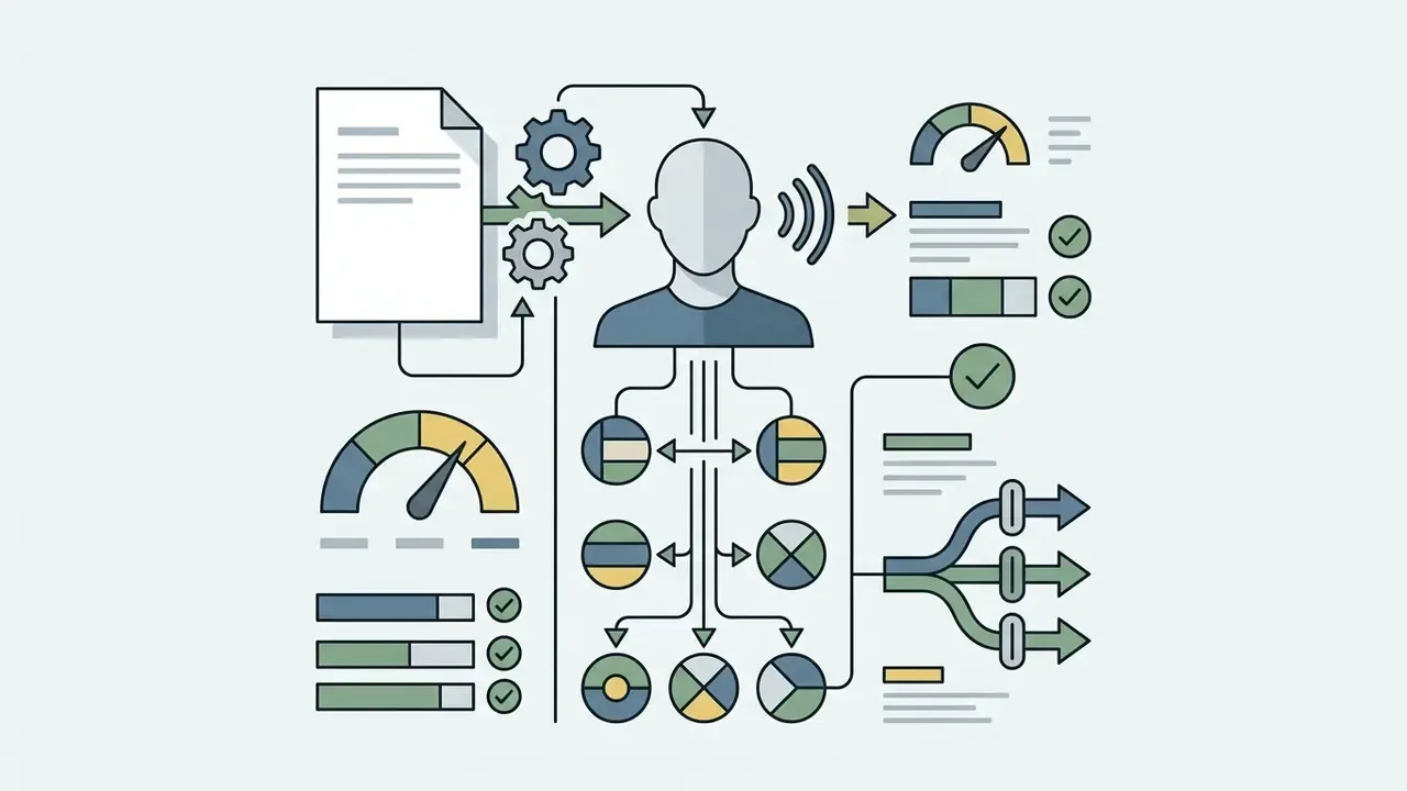 Text document feeding into a human avatar model to generate speech and structured output data