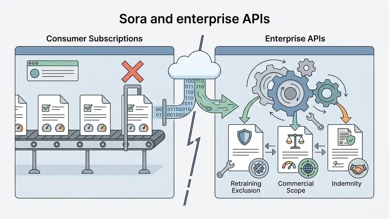 Visual contrast between standardized consumer subscription documents and customized enterprise API agreements