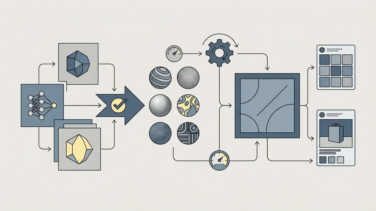 Neural network processing shapes into textures and square frames for social media and marketplace posts