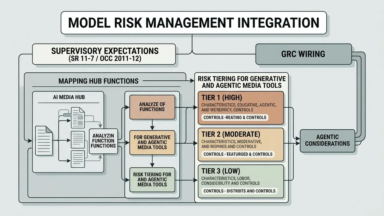 Framework mapping AI media hub functions to regulatory risk tiers and GRC wiring for supervisory compliance