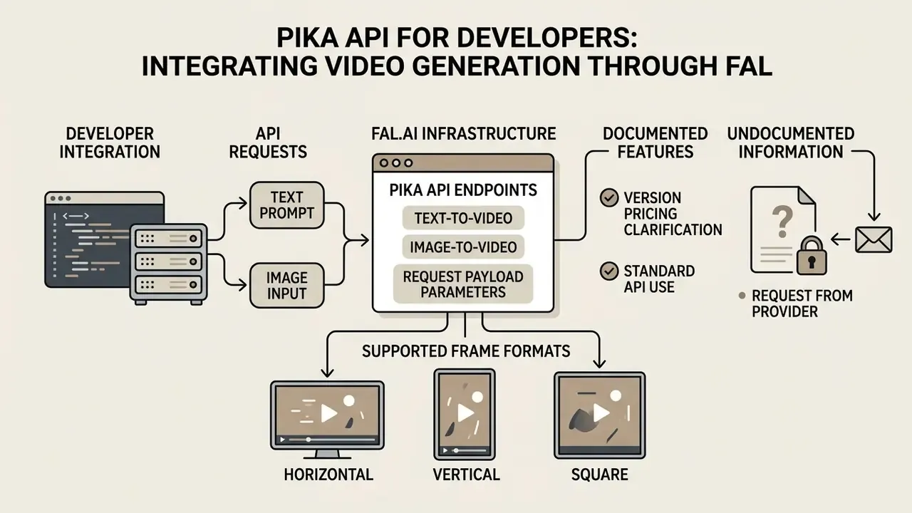 Process map showing API request workflows, infrastructure endpoints, and supported video frame formats