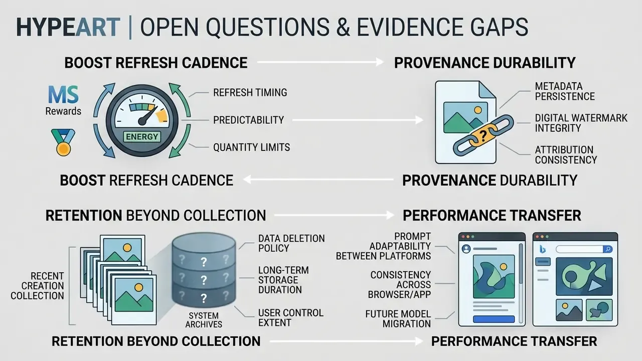 Infographic mapping key governance challenges including boost refresh, provenance, retention, and performance