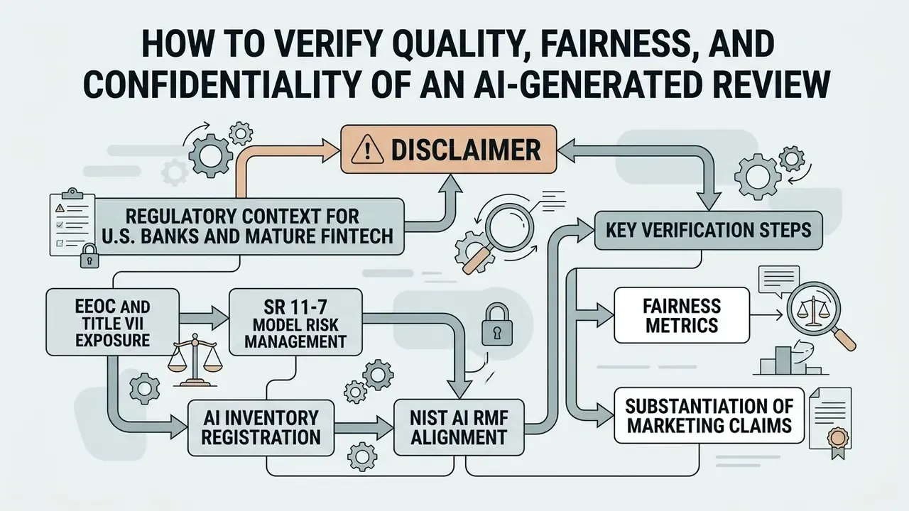 Systematic workflow diagram connecting regulatory compliance, risk management, and fairness metrics for AI