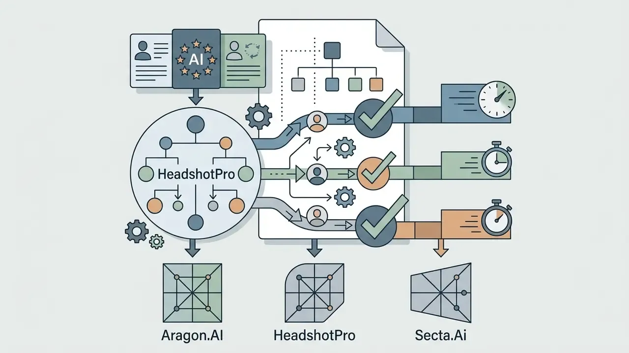 Process map showing how HeadshotPro integrates team management and turnaround times for professional photos