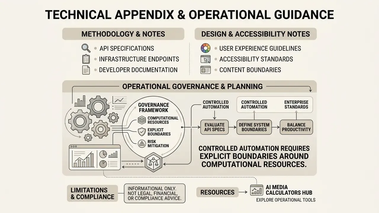 Diagram detailing operational governance frameworks for managing computational resources and API limits