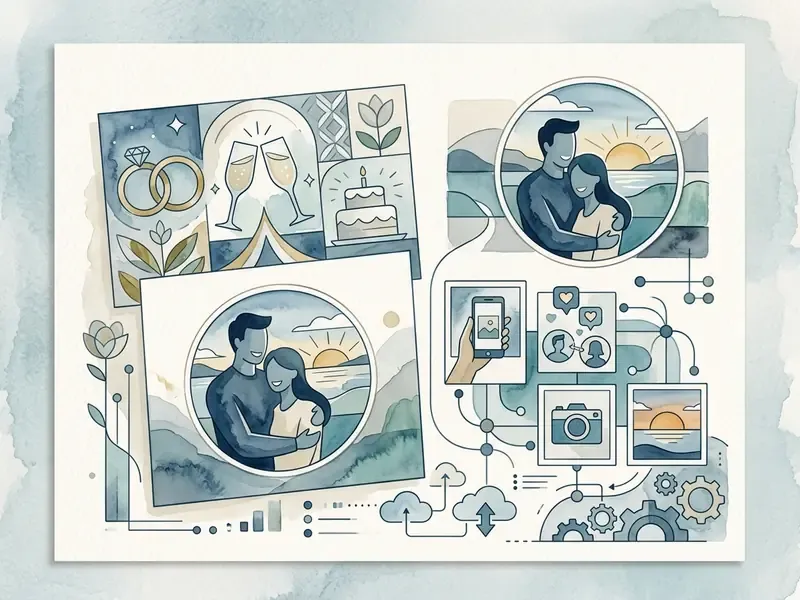 digital illustration ai couple picture for holiday greeting card