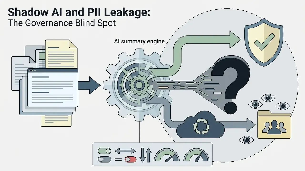 Documents feeding into a central gear that processes data into security, cloud, and human review outputs