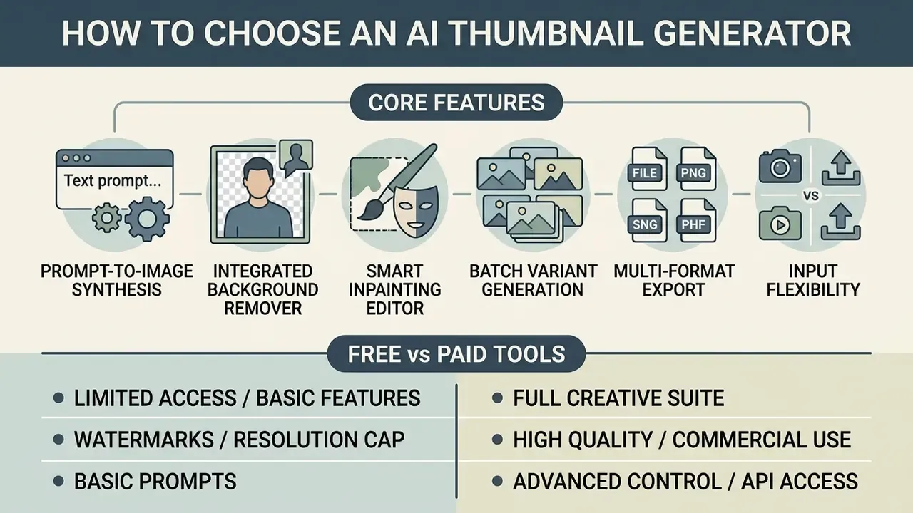 Infographic outlining essential software features and a comparison between free and paid design tools