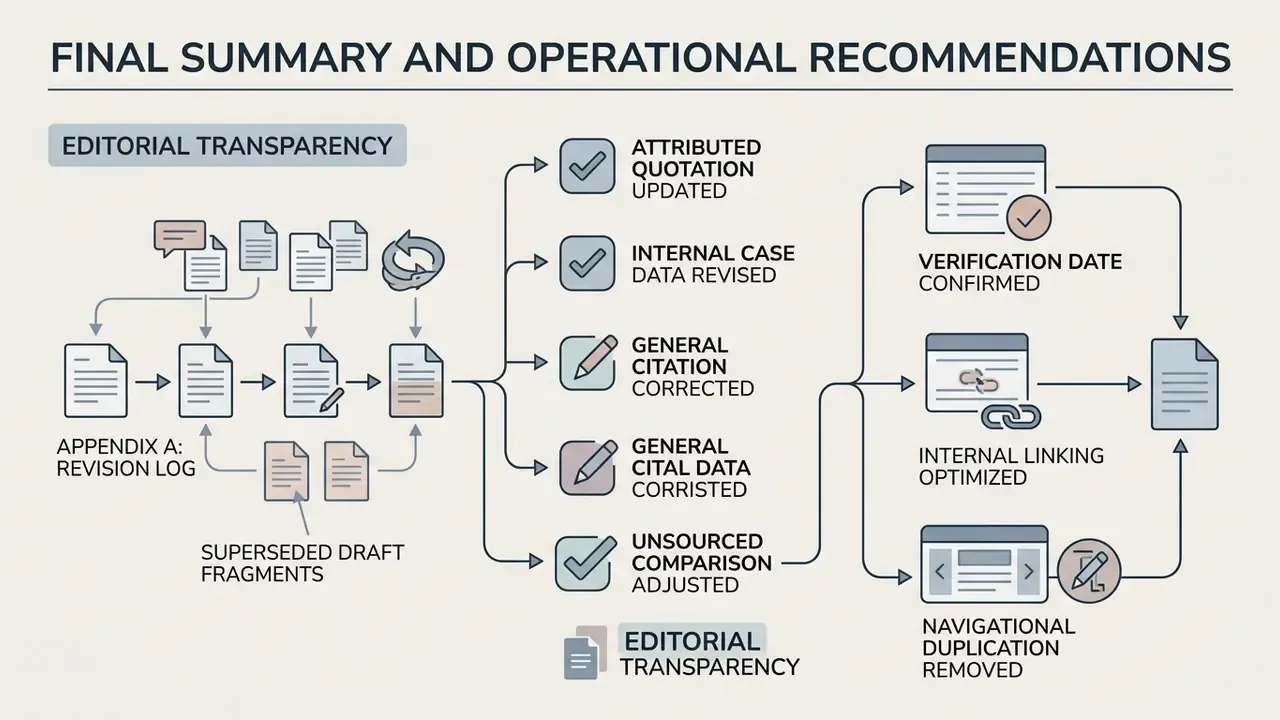 Summary diagram showing the workflow for tracking document revisions and editorial transparency updates