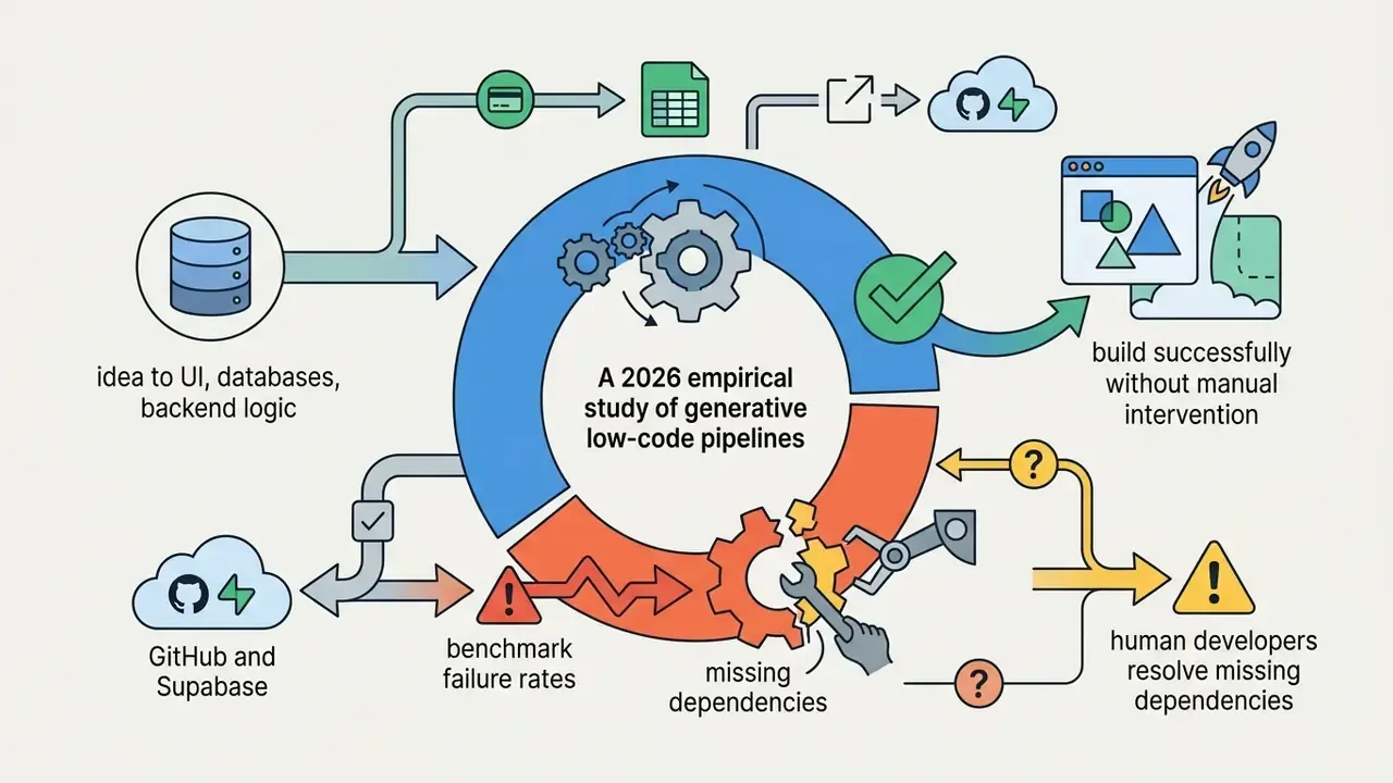 Circular workflow showing automated software builds versus human intervention for fixing code errors