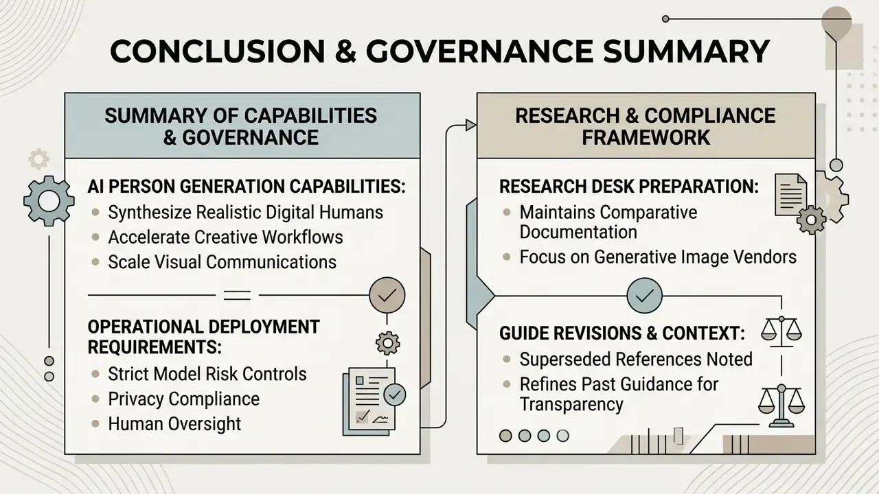 Two side-by-side panels outlining operational deployment requirements and research compliance frameworks