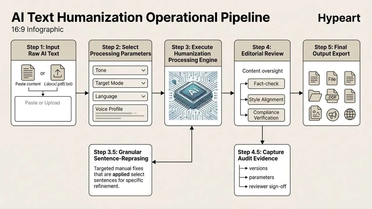 Sequential steps for processing machine text through automated refinement and editorial review stages