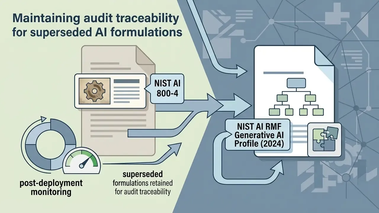Superseded AI formulations moving into the NIST AI RMF Generative AI Profile for audit traceability