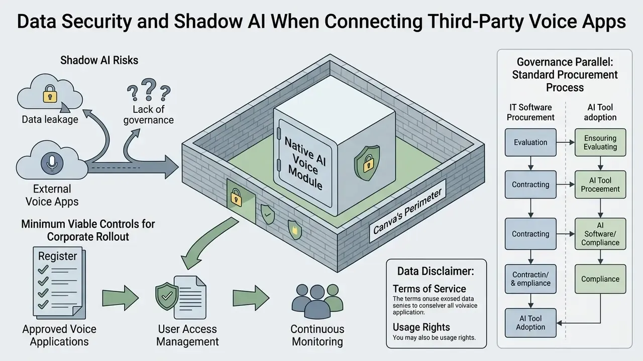 Diagram showing a secure internal module contrasted with external risks and a standard procurement process