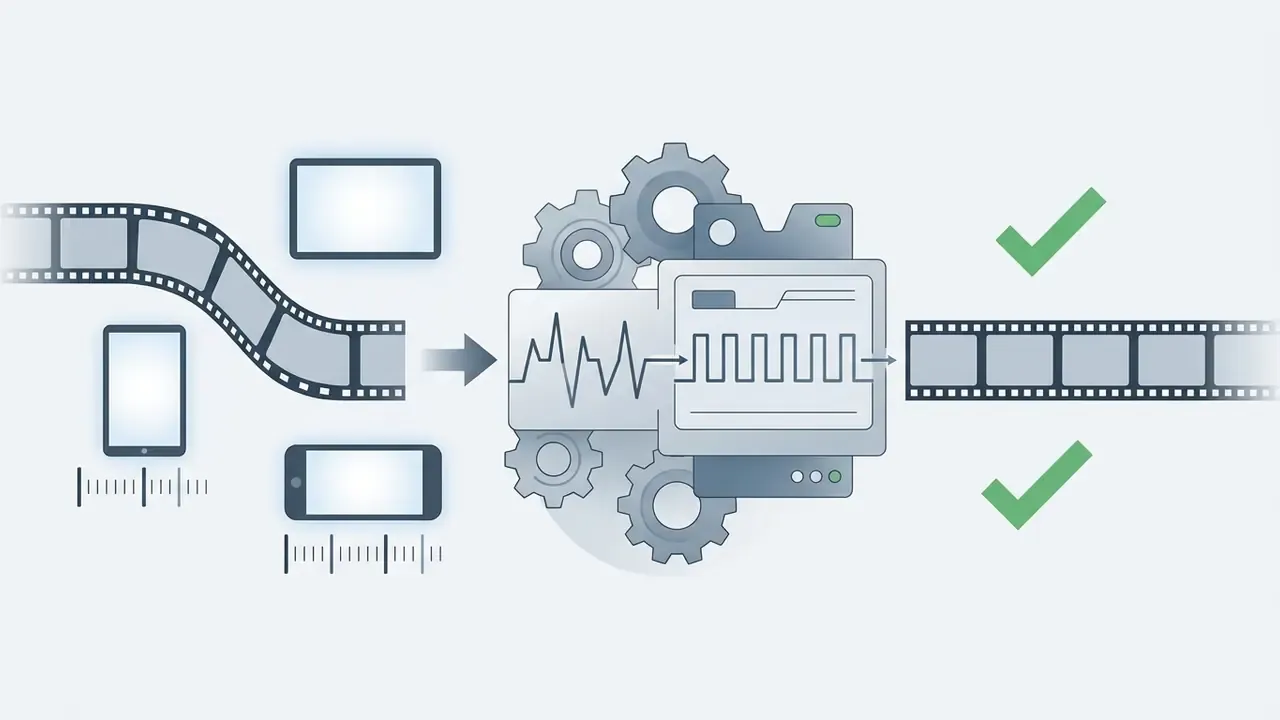 Variable frame rate video from mobile devices entering a gear mechanism to produce a constant frame rate