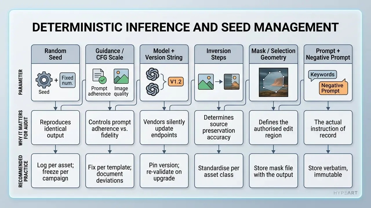 Table mapping six key parameters to their audit importance and recommended management practices