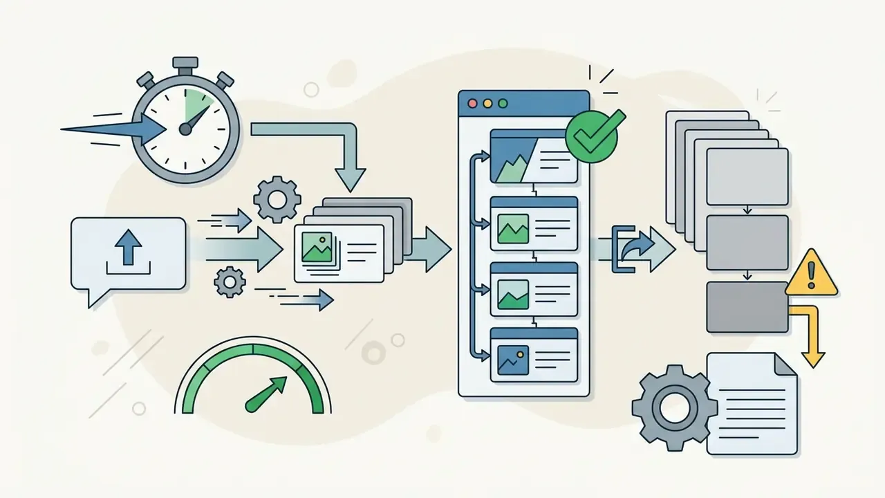 Fast prompt processing into web cards that lose interactive features when exported to static file formats