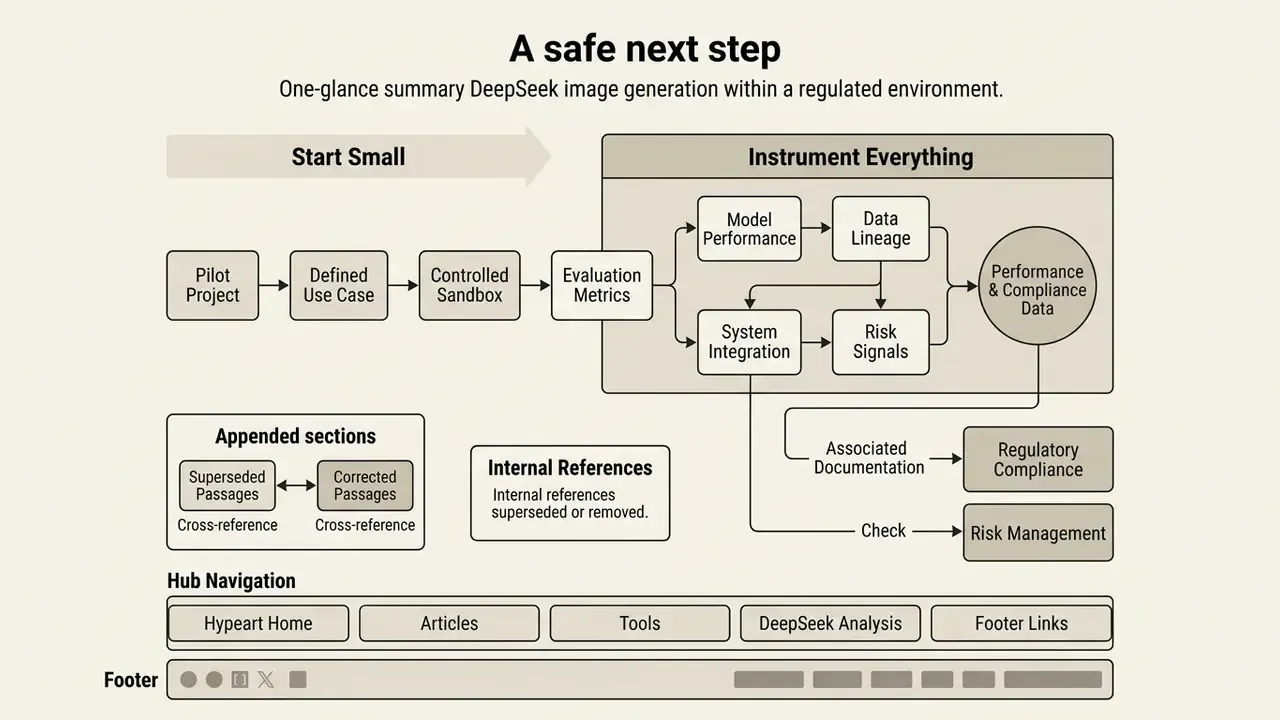 Process map for DeepSeek image generation showing pilot project steps and system instrumentation