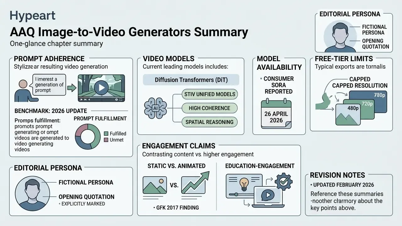 Summary table covering prompt adherence, video models, availability, free-tier limits, and engagement