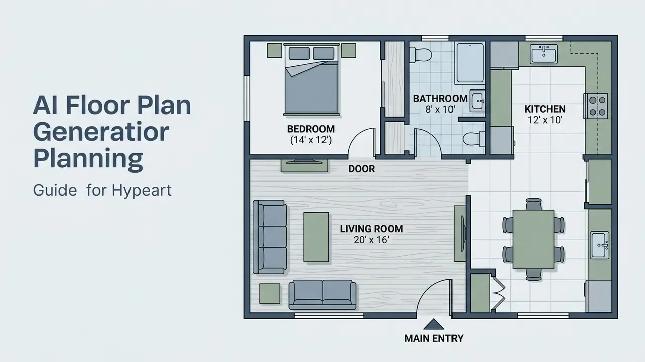 Detailed apartment floor plan featuring a bedroom, bathroom, kitchen, and living room with furniture