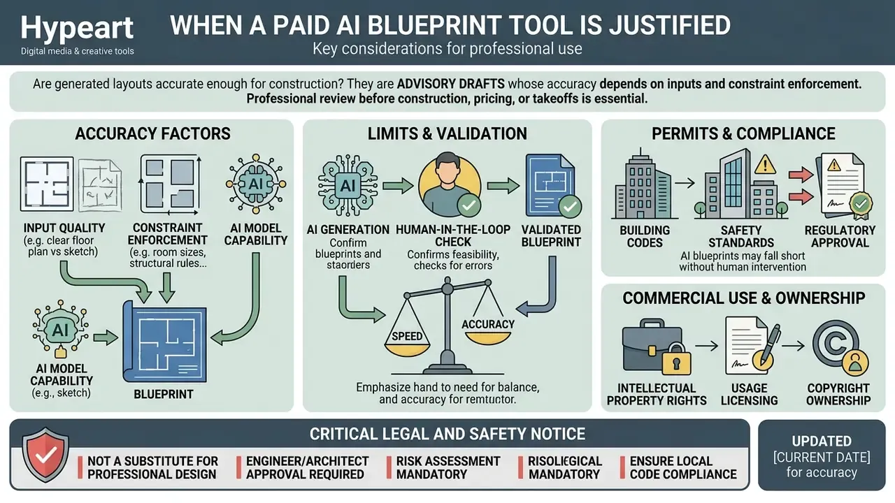 Summary of factors, validation steps, compliance requirements, and legal notices for architectural AI