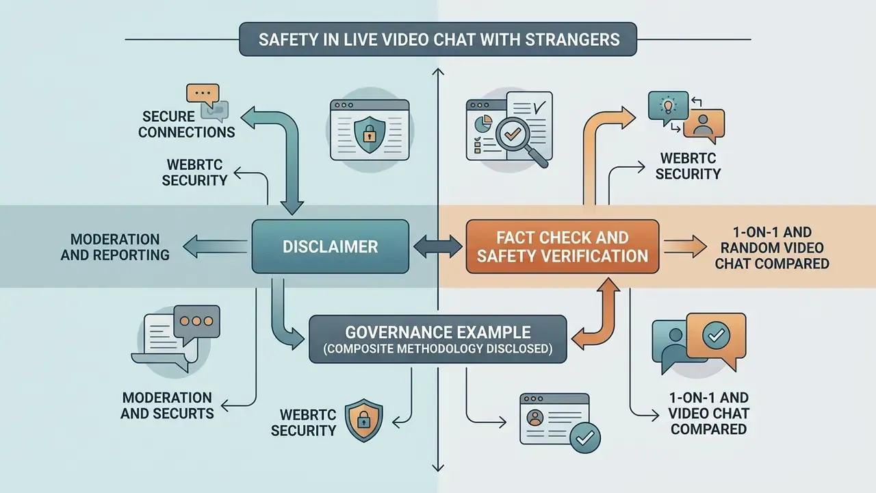 Infographic outlining safety protocols including disclaimers, fact checking, and governance methodologies