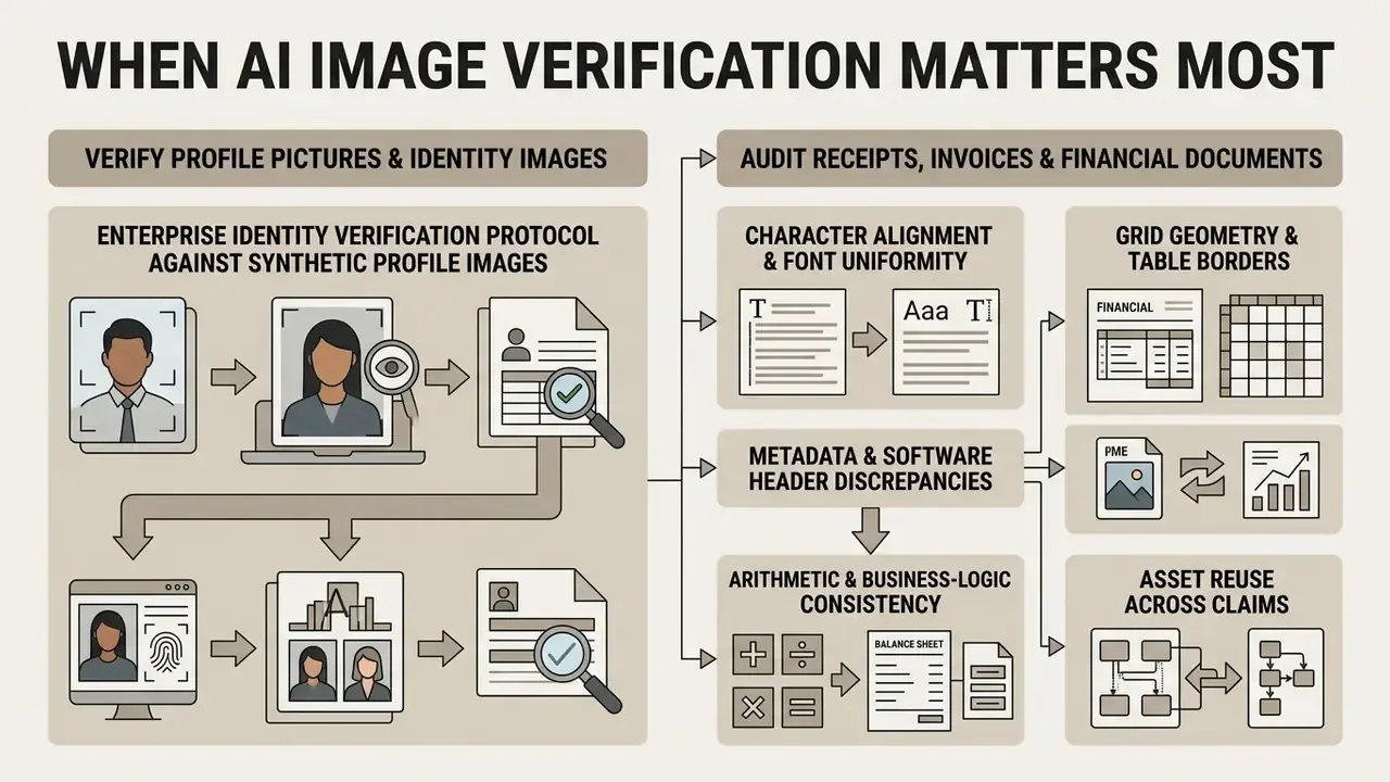 Steps for validating identity photos and auditing financial documents for synthetic irregularities