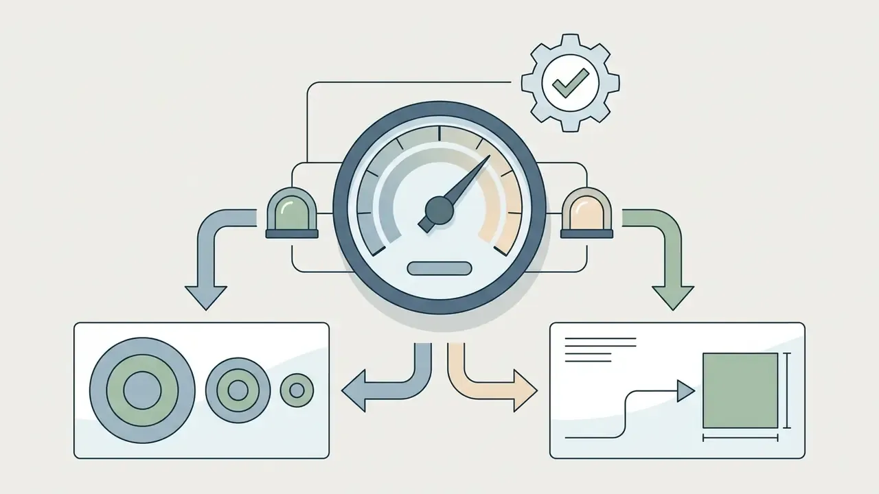 Speedometer gauge adjusting compression levels to change video file size or dimensions