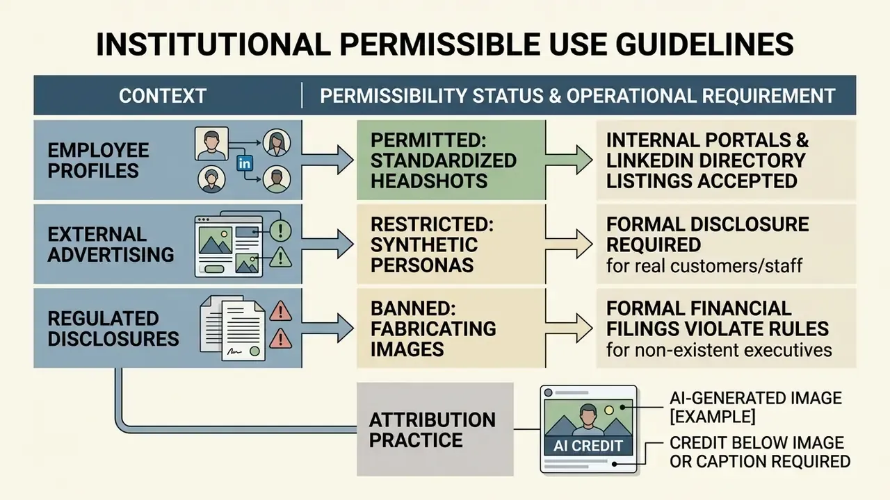 Matrix mapping professional use cases to permissible, restricted, and banned image deployment practices