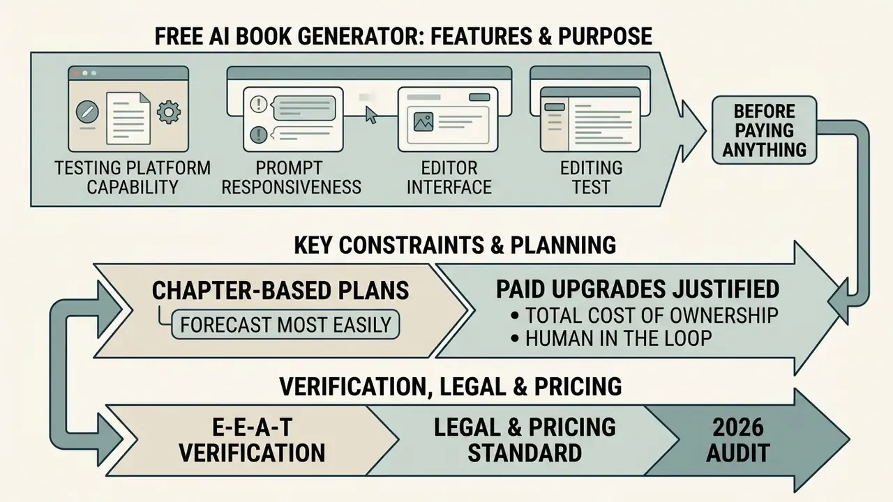 Process flow showing testing, planning, and verification stages for digital writing software platforms
