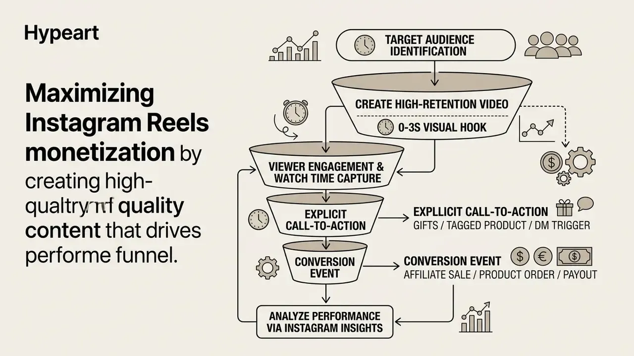 Step-by-step funnel diagram illustrating the path from audience identification to conversion and analysis