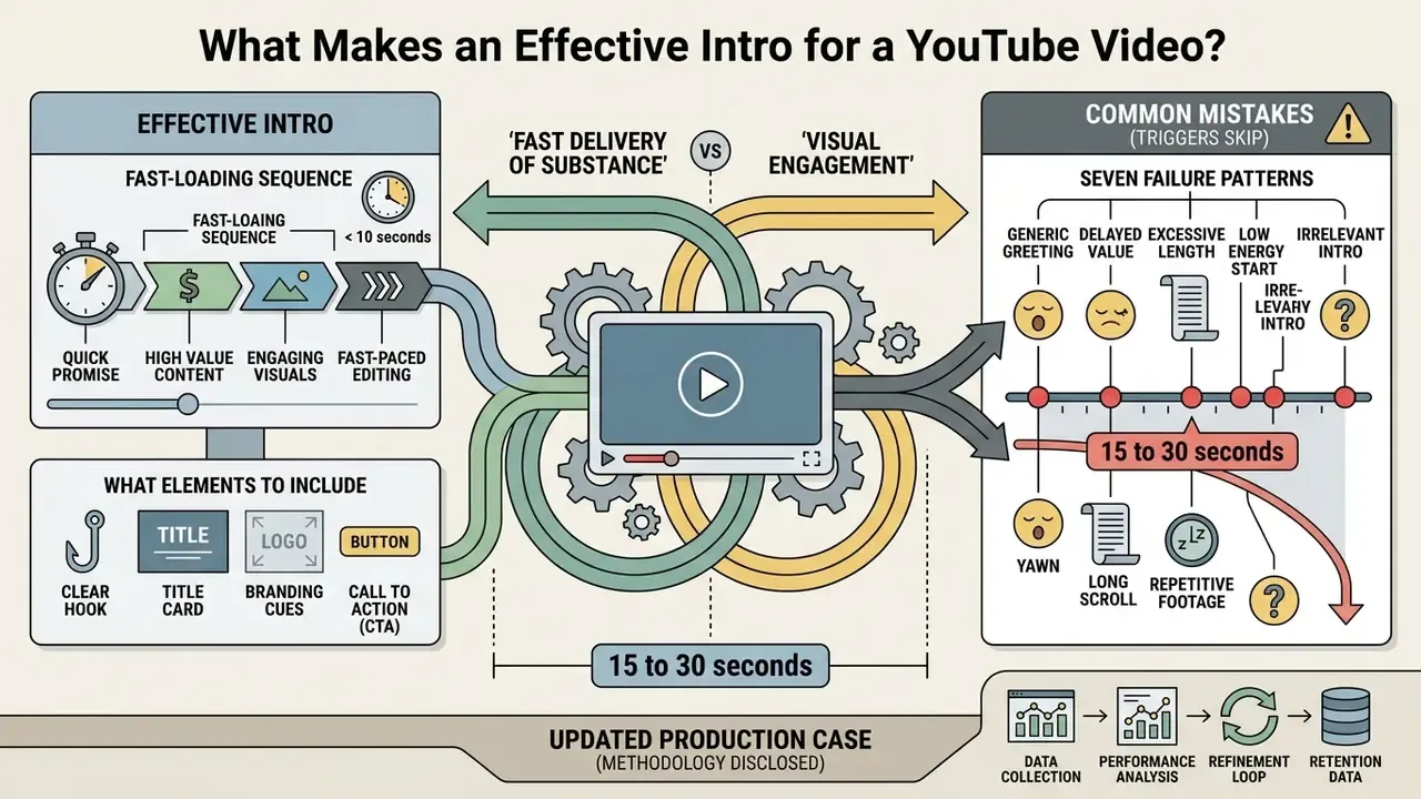 Infographic comparing elements of successful video openings against common mistakes that cause viewer exits