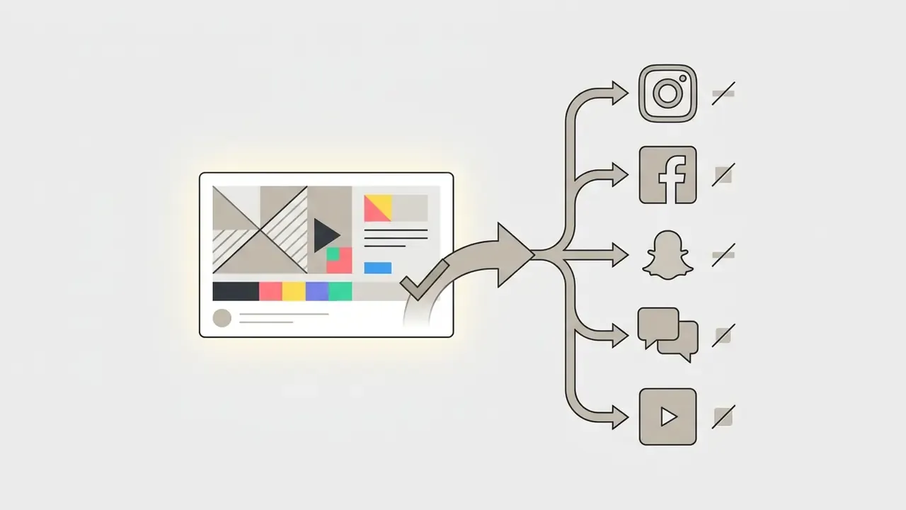 Digital screen exporting content to multiple social media platforms without watermarks