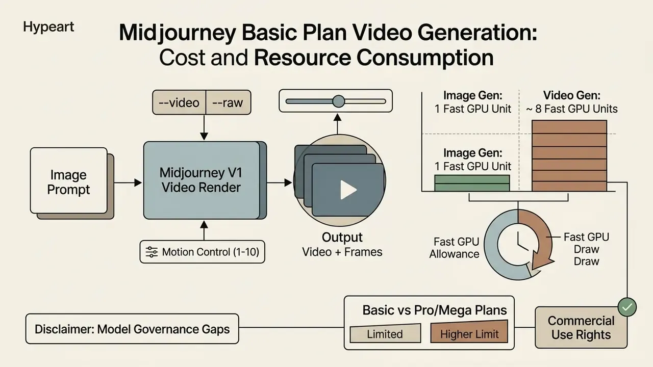 Flowchart comparing GPU resource consumption between static image and animated video render tasks