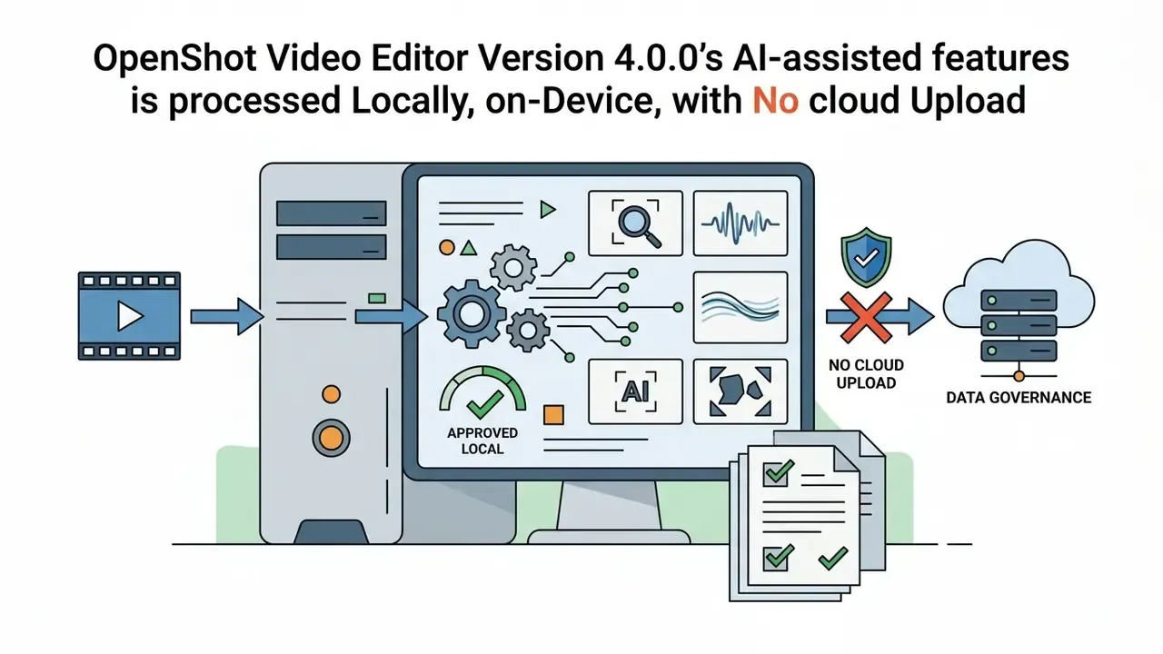 Computer processing video data locally with AI tools and blocking uploads to a cloud server