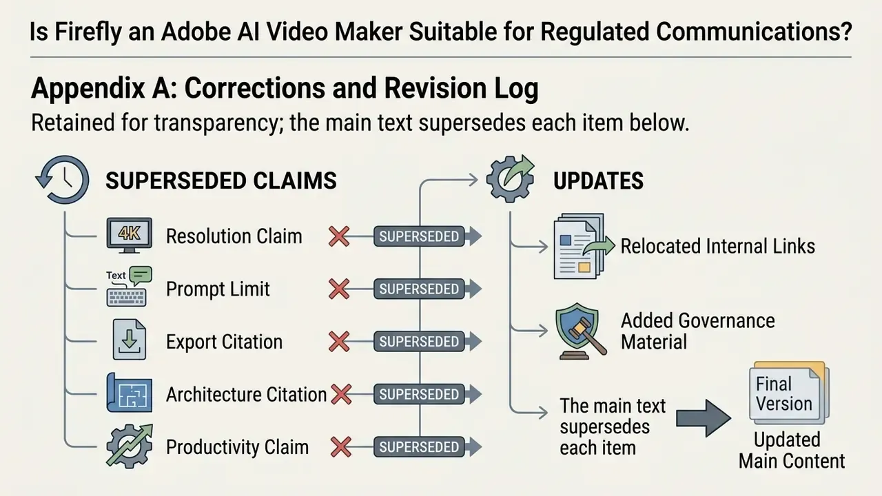 List of superseded technical claims alongside icons for new governance material and updated content