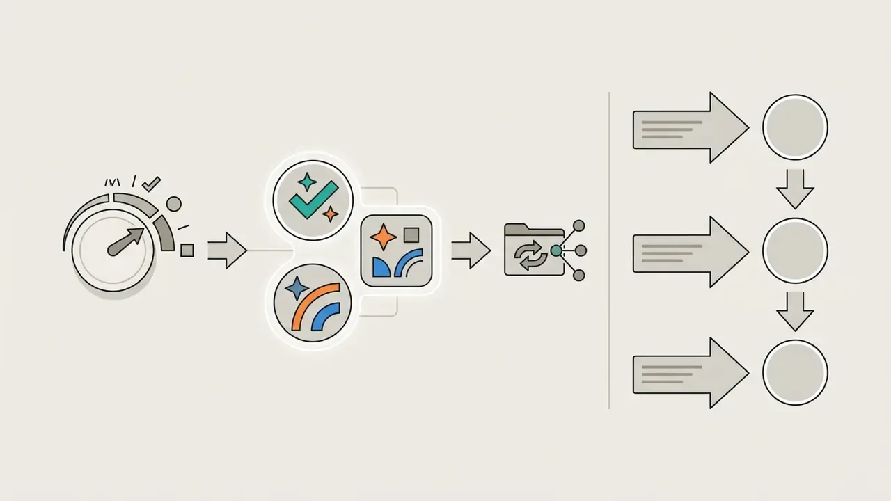 Flowchart showing an AI sticker generator processing a batch request into multiple output candidates