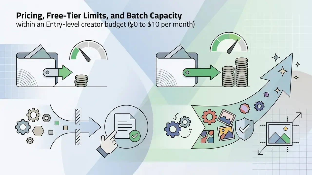 Wallets with speedometers and coin stacks next to a funnel processing gears into images and documents