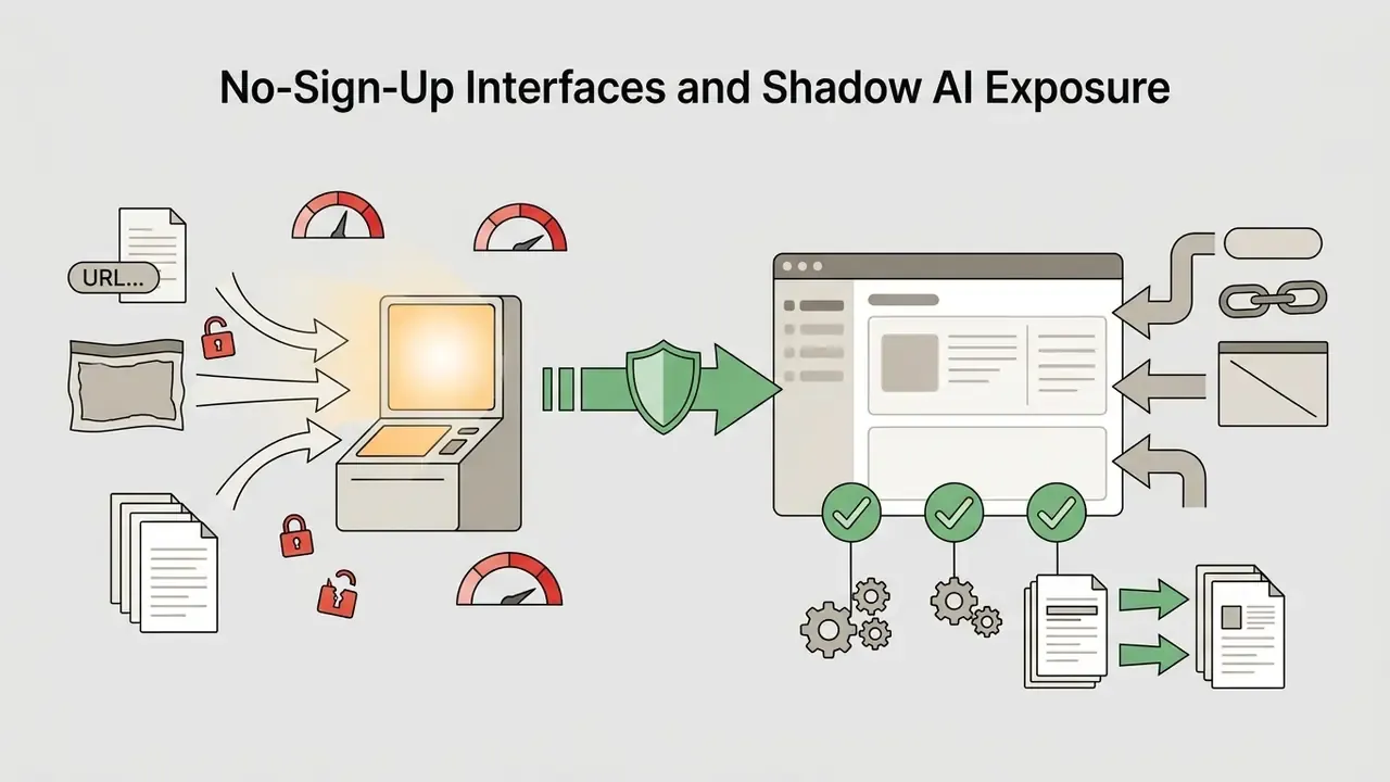 Diagram showing data inputs flowing into a terminal and then through a shield into a controlled interface