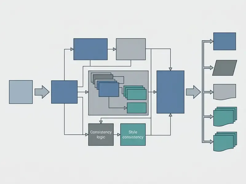 Flowchart depicting the sequential steps of an AI character generator from photo input to final output