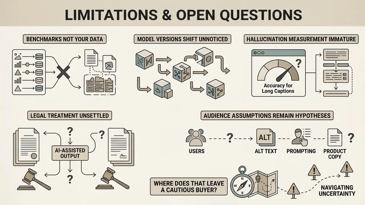 Infographic showing five key challenges for AI adoption including data mismatch and legal uncertainty