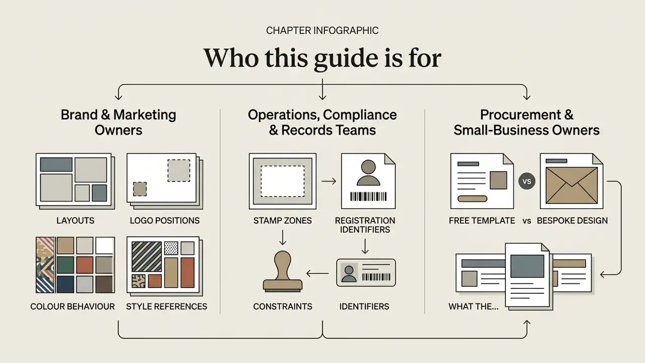 Flowchart showing how brand owners, operations teams, and procurement groups use letterhead examples