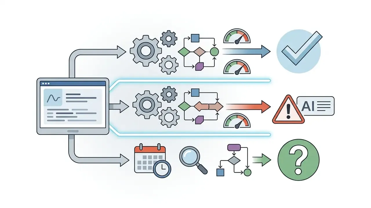 Document inputs processed through branching paths of gears and logic to determine regional compliance labels