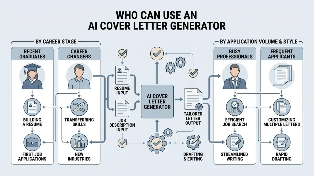 Infographic showing how job seekers at different career stages and application volumes use automated tools