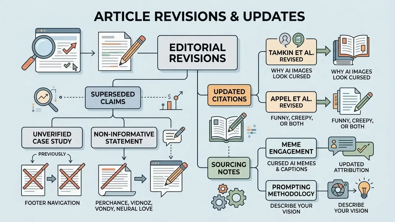 Flowchart displaying the categorization of editorial revisions, superseded claims, and updated citations