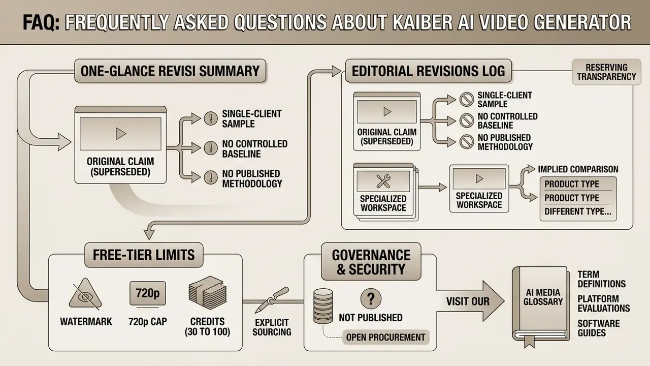 Summary of editorial revisions, free tier limitations, and governance standards for video software